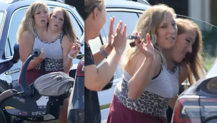 Evlilikleriyle Gündem Olan Yapışık İkizler Abby ve Brittany Kucaklarında Bebekle Görüntülendi